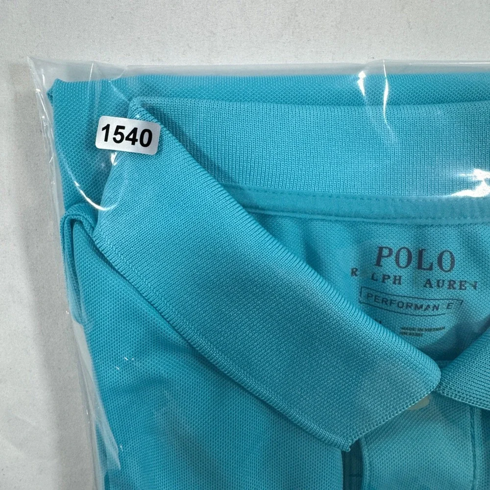 Polo Ralph Lauren Performance Polo Men's XXL Turquoise Blue Yellow Pony Preppy